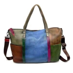 Stylish Colorful Leather Handbag for Everyday Use